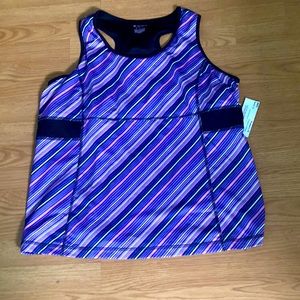 Womenswear nwt tek gear purple striped tank top
